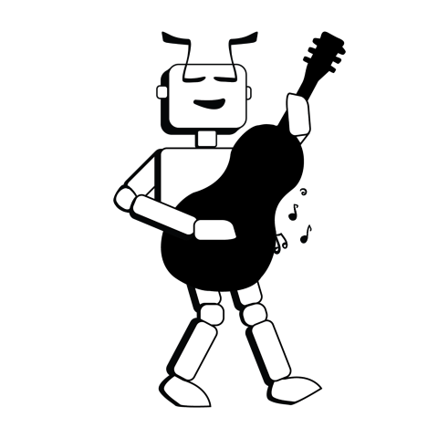 Robot playing sheet music